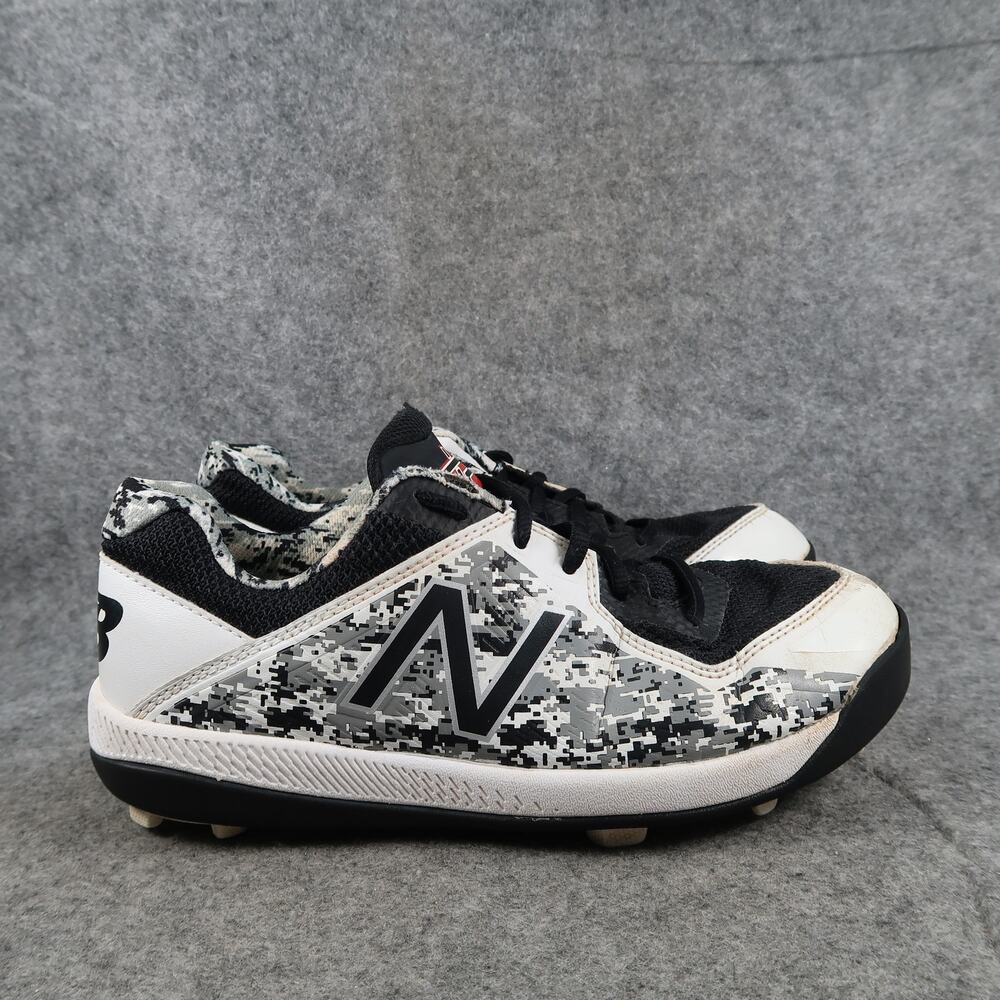 New Balance Shoes Big Kids 5 Baseball Cleats Youth Sport Athletic Black White